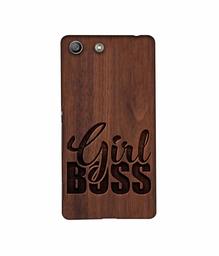 Amazon Brand - Solimo Designer Girl Boss On Wood 3D Printed Hard Back Case Mobile Cover for Sony Xperia M5 Dual