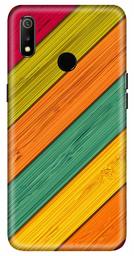 Amazon Brand - Solimo Designer Colorful Wooden Pattern 3D Printed Hard Back Case Mobile Cover for Realme 3 / Realme 3i