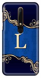 Amazon Brand - Solimo Designer Blue Pattern Alphabet-L 3D Printed Hard Back Case Mobile Cover for Nokia 6 (2018)