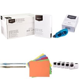 AmazonBasics Office Essentials Set with 92 Bright Multipurpose Copy Paper