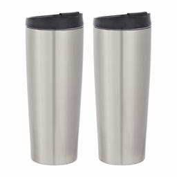 AmazonBasics Stainless Steel Tumbler with Flip Lid