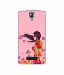 Amazon Brand - Solimo Designer Lady Vector Pattern 3D Printed Hard Back Case Mobile Cover for Lenovo A2010