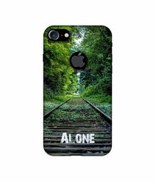 Amazon Brand - Solimo Designer Alone UV Printed Soft Back Case Mobile Cover for Apple iPhone 7 (Logo Cut)