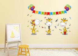 Amazon Brand - Solimo Wall Sticker for Kid's Room (Don't Miss The Giraffe Dance, Ideal Size on Wall - 54 cm x 38 cm)