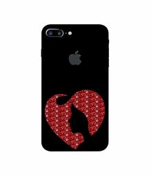 Amazon Brand - Solimo Designer Heart Shape Lady with Glitter 3D Printed Hard Back Case Mobile Cover for Apple iPhone 7 Plus (Logo Cut)