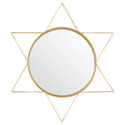 Amazon Brand – Rivet Modern 3-D Star Shaped Metal Mirror Home Decor, 22.5 Inch Height, Gold Finish