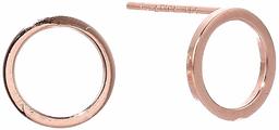 Women's 14K Plated Sterling Silver Circle Stud Earrings, Rose Gold, One Size