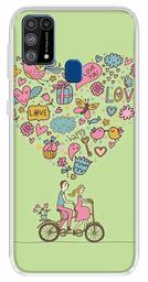 Amazon Brand - Solimo Designer Multicolor Happy Love Green Pattern Printed Soft Back Case Mobile Cover for Samsung Galaxy M31