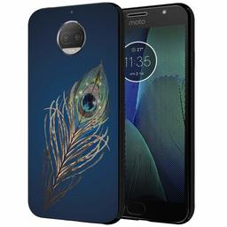 Amazon Brand - Solimo Designer Peacock Feather Printed Hard Back Case Mobile Cover for Moto G5S Plus (D355)