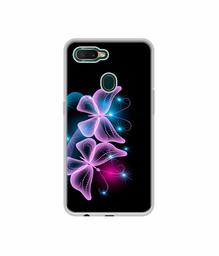 Amazon Brand - Solimo Designer Butterflies Neon Light UV Printed Soft Back Case Mobile Cover for Oppo A7