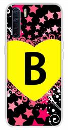 Amazon Brand - Solimo Designer Multicolor Heart Pattern Alphabet-B Printed Soft Back Case Mobile Cover for Oppo F15