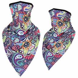 Ear Loops Neck Gaiter, Hissox Womens Mens Face Scarf Shield Bandana Ear Loops Dust UV Balaclava Outdoors Sports Mouth Cover Beanie for Fishing Hunting 1 Pcs Colorful Paisley