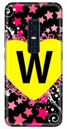 Amazon Brand - Solimo Designer Heart Pattern Alphabet-W 3D Printed Hard Back Case Mobile Cover for Vivo V17 Pro