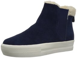 The Fix Women's Joan High-Top Faux Shearling Trim Sneaker, Navy, 9.5 B US