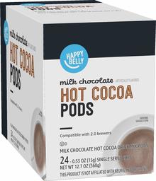 Amazon Brand - Happy Belly Hot Cocoa Pods Compatible with 2.0 K-Cup Brewers, Milk Chocolate Flavored, 24 Count