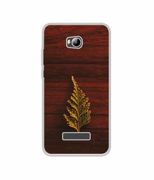 Amazon Brand - Solimo Designer Leaf on Wood UV Printed Soft Back Case Mobile Cover for Micromax Canvas Spark 3 Q385