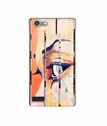 Amazon Brand - Solimo Designer Potrat On Wood 3D Printed Hard Back Case Mobile Cover for Oppo Neo 7