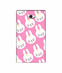 Amazon Brand - Solimo Designer Rabbit Pattern 3D Printed Hard Back Case Mobile Cover for Sony Xperia M2