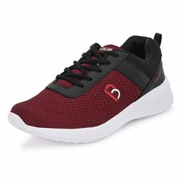 Bourge Men's Maroon and Black Running Shoes-7 UK (41 EU) (8 US) (Loire-277)