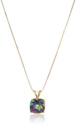 Amazon Collection14Â K oro CojÃ­n Checkerboard Cortar Gemstone Collar con Colgante (8Â mm), 45,7Â cm