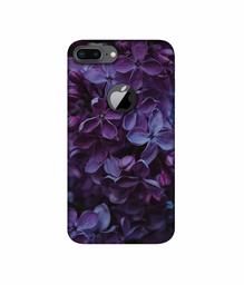 Amazon Brand - Solimo Designer Purple Flowers 3D Printed Hard Back Case Mobile Cover for Apple iPhone 8 Plus (with Logo Cut)