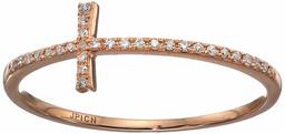 10k Rose Gold Diamond Accent Sideways Cross Ring