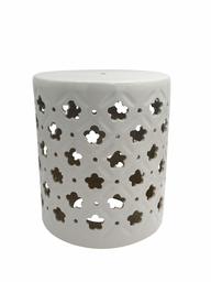 Amazon Brand – Ravenna Home Clover-Pattern Ceramic Garden Stool or Side Table, 16