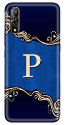 Amazon Brand - Solimo Designer Blue Pattern Alphabet-P 3D Printed Hard Back Case Mobile Cover for Vivo S1