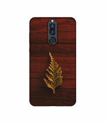 Amazon Brand - Solimo Designer Leaf on Wood UV Printed Soft Back Case Mobile Cover for Huawei Honor 9i