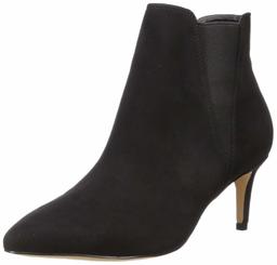 The Drop Women's Stella Pull-on Kitten Heel Boot, Black Microsuede, 12 M US