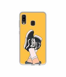 Amazon Brand - Solimo Designer Boy Shoes Pattern UV Printed Soft Back Case Mobile Cover for Samsung Galaxy A20