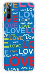 Amazon Brand - Solimo Designer Multicolor Typography Love Blue Pattern Design Printed Soft Back Case Mobile Cover for Realme C3