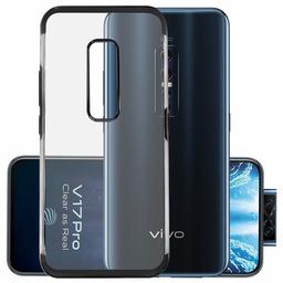 Amazon Brand - Solimo Electroplated Mobile Cover (Soft & Flexible Back case), for Vivo V17 Pro (Black)