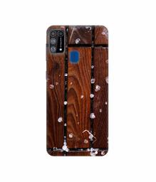 Amazon Brand - Solimo Designer Wood with Snow 3D Printed Hard Back Case Mobile Cover for Samsung Galaxy M31