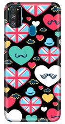 Amazon Brand - Solimo Designer Heart Pattern Design 3D Printed Hard Back Case Mobile Cover for Samsung Galaxy M21 / M30s