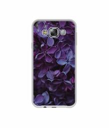 Amazon Brand - Solimo Designer Purple Flowers UV Printed Soft Back Case Mobile Cover for Samsung Galaxy E5