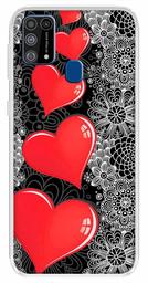 Amazon Brand - Solimo Designer Multicolor Five Heart Design Printed Soft Back Case Mobile Cover for Samsung Galaxy M31