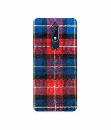 Amazon Brand - Solimo Designer Check Cloth 3D Printed Hard Back Case Mobile Cover for Nokia 5.1