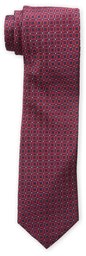 Franklin Tailored Men's Pattern Silk Tie, Red/Navy