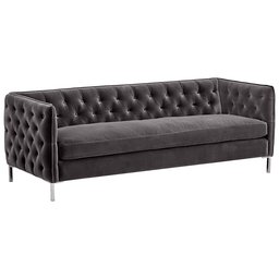 Amazon Brand – Rivet Eva Mid-Century Modern Tufted Velvet Down-Filled Sectional Sofa Couch, 87