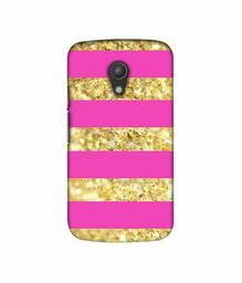 Amazon Brand - Solimo Designer Golden Stripes 3D Printed Hard Back Case Mobile Cover for Motorola Moto G 2nd Generation