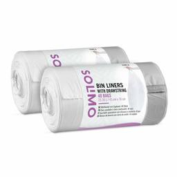 Amazon-märke - Solimo Bin Liners med dragsko passar Brabantia typ G, 23–30 liter, (2 x 40 st)