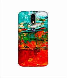 Amazon Brand - Solimo Designer Green and Orange Glass Color 3D Printed Hard Back Case Mobile Cover for Motorola Moto G4 Plus (with Logo Cut)