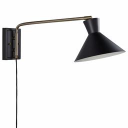 Amazon Brand – Rivet Mid-Century Swiveling Long Arms, Pivoting Head, Plug-In, Hardwire or 2-in-1 Option Wall Sconce with Bulb, 10.4