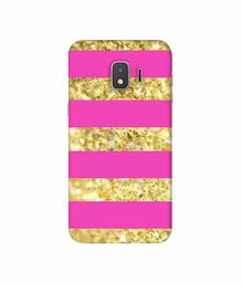 Amazon Brand - Solimo Designer Golden Stripes 3D Printed Hard Back Case Mobile Cover for Samsung Galaxy J2 Core