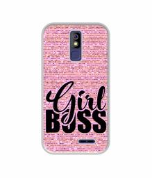 Amazon Brand - Solimo Designer Girl Boss On Pink Sparkle UV Printed Soft Back Case Mobile Cover for Panasonic P100