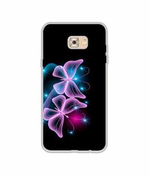 Amazon Brand - Solimo Designer Butterflies Neon Light UV Printed Soft Back Case Mobile Cover for Samsung Galaxy C7 Pro