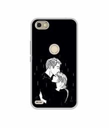 Amazon Brand - Solimo Designer Couples Standing in Rain UV Printed Soft Back Case Mobile Cover for Itel S21