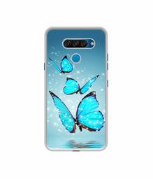 Amazon Brand - Solimo Designer Flying Butterflies UV Printed Soft Back Case Mobile Cover for LG Q60