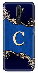 Amazon Brand - Solimo Designer Blue Pattern Alphabet-C 3D Printed Hard Back Case Mobile Cover for Oppo A5 (2020)